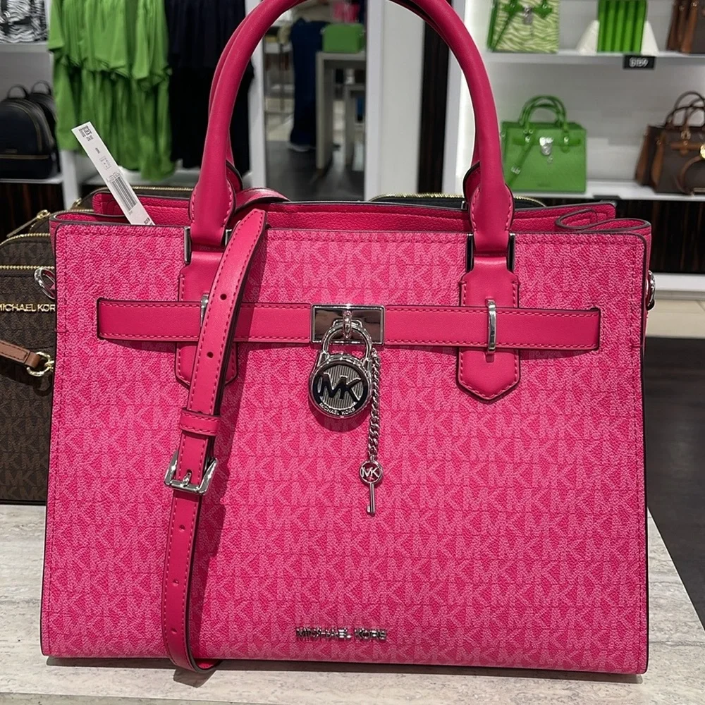 Michael Kors Hamilton Medium Signature Logo Satchel
Dragonfruit
NWT - Picture 16 of 16